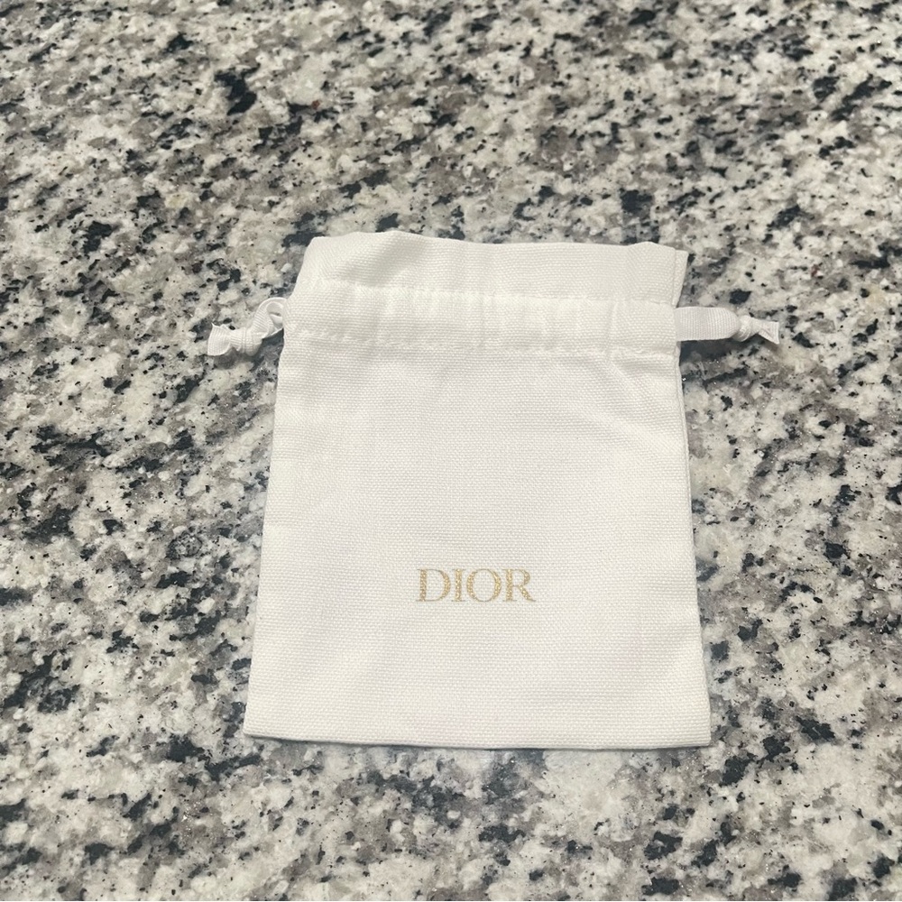 Dior Cream and Gold Drawstring Pouch